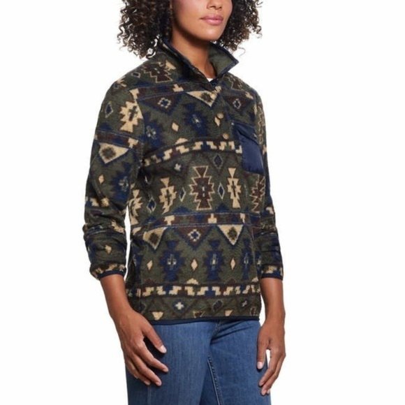 WEATHERPROOF VINTAGE Printed Plush Fleece Pullover - NWT - Size Large - Picture 1 of 4